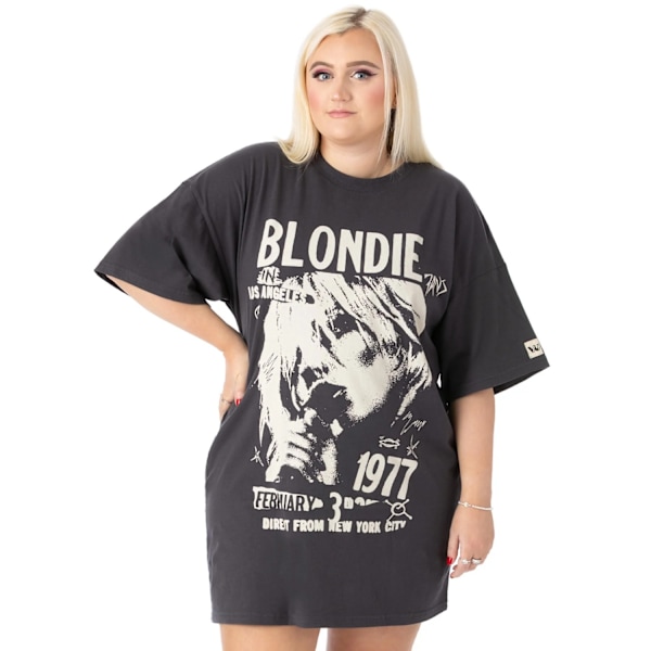 Blondie Dam/Kvinna Oversized T-Shirt Klänning L Kolgrå Charcoal Grey L