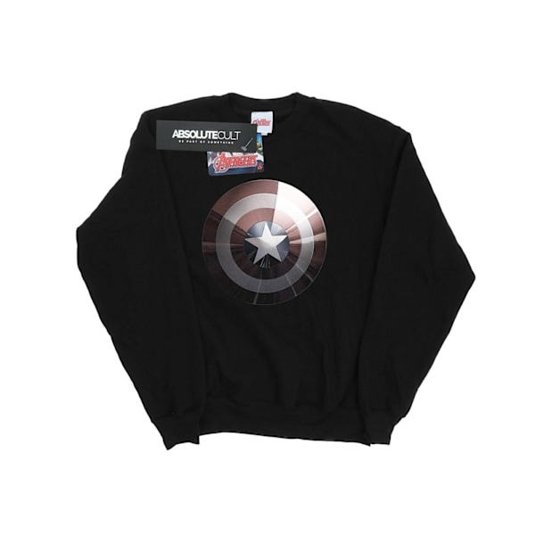Marvel Dam/Kvinnor Captain America Shield Shiny Sweatshirt XX Black XXL