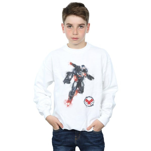 Marvel Boys Avengers Endgame Målad War Machine Sweatshirt 7-8 White 7-8 Years