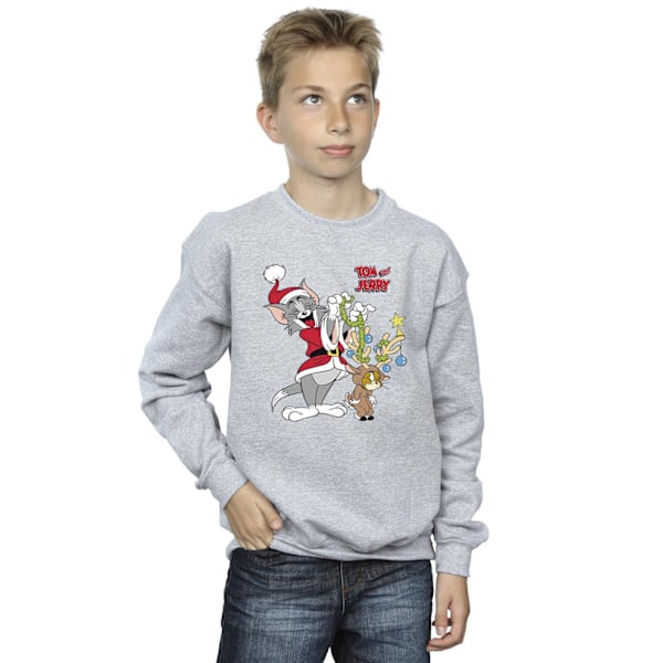 Tom & Jerry Pojkar Jul Ren Sweatshirt 7-8 År Sport Sports Grey 7-8 Years