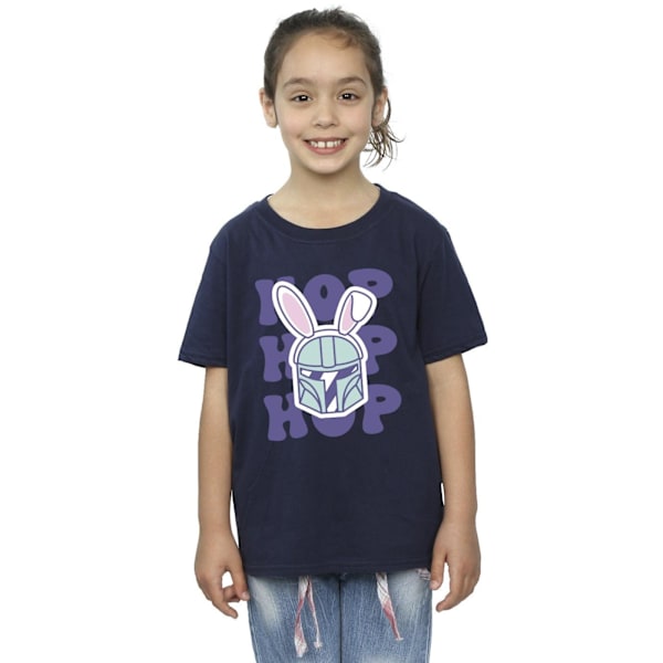 Star Wars Girls The Mandalorian Hop Into Easter Bomull T-shirt Navy Blue 7-8 Years