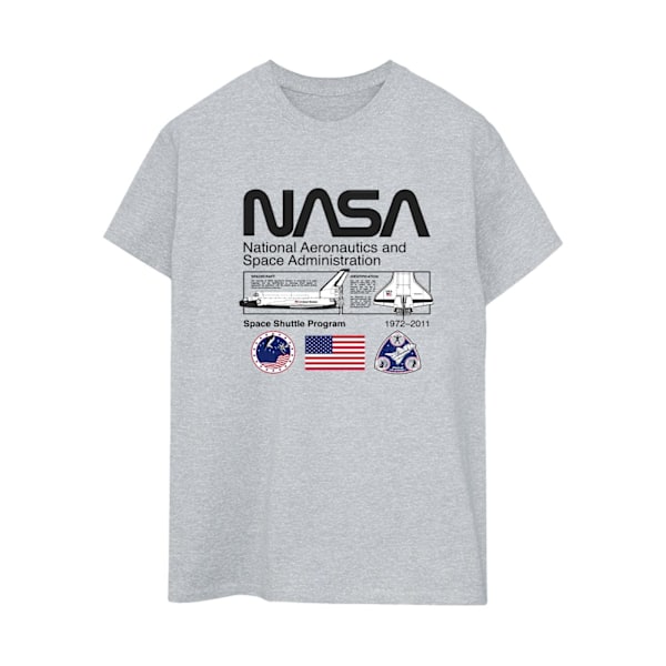 NASA Dam/Damer Space Admin Bomull Boyfriend T-Shirt M Sport Sports Grey M