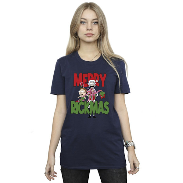 Rick And Morty Dam/Damer Merry Rickmas Bomull Boyfriend T-S Navy Blue M