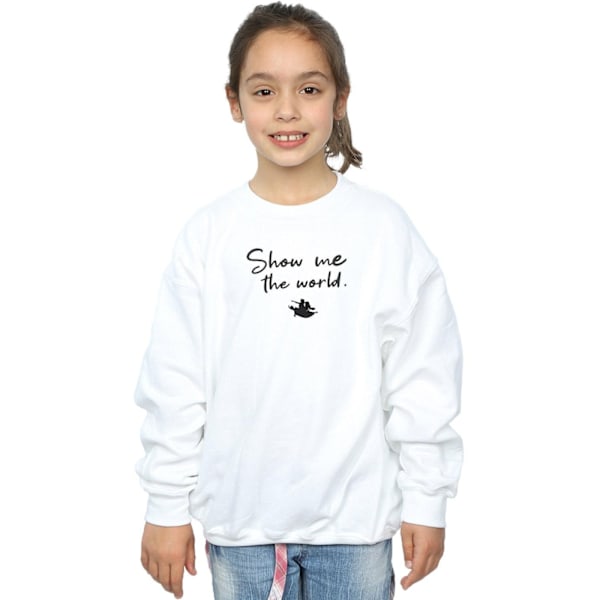 Disney Girls Aladdin Show Me The World Sweatshirt 9-11 år Vit White 9-11 Years