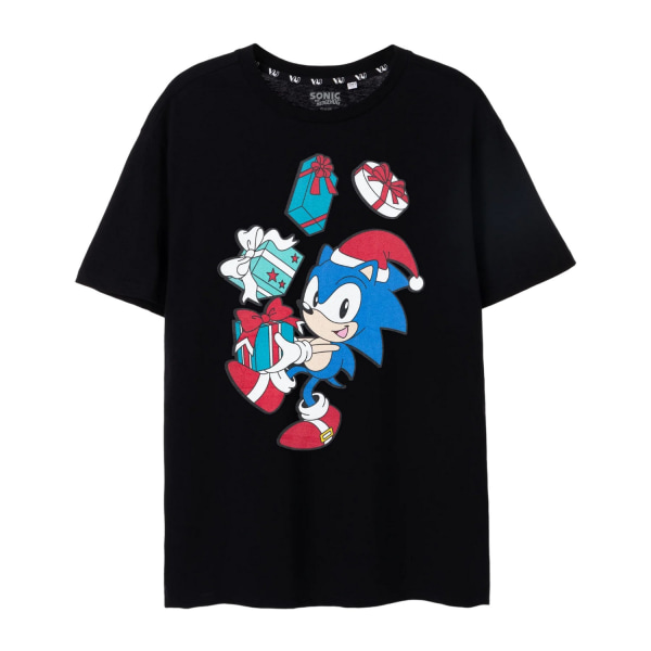 Sonic The Hedgehog Mens Present Christmas T-Shirt XXL Svart Black XXL