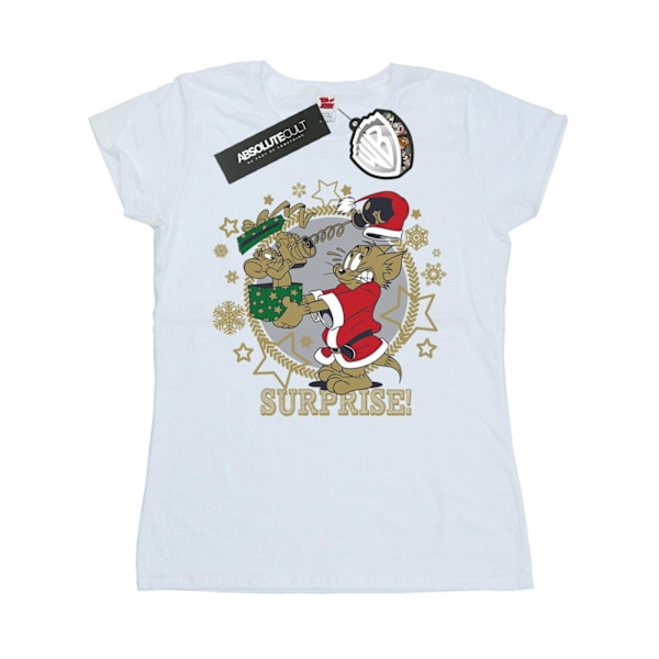 Tom och Jerry Dam/Dam Jul Överraskning Bomull T-shirt X White XXL