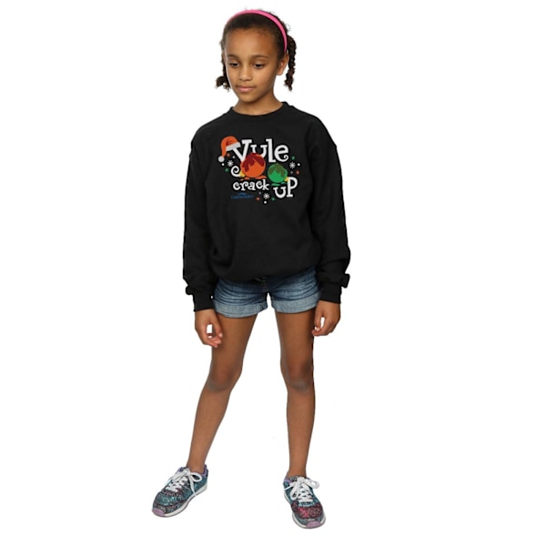 National Lampoon's Christmas Vacation Girls Yule Crack Up Sweatshirt Black 9-11 Years