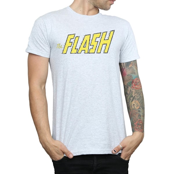 DC Comics Flash Crackle Logo T-shirt S Sports Grey Sports Grey S