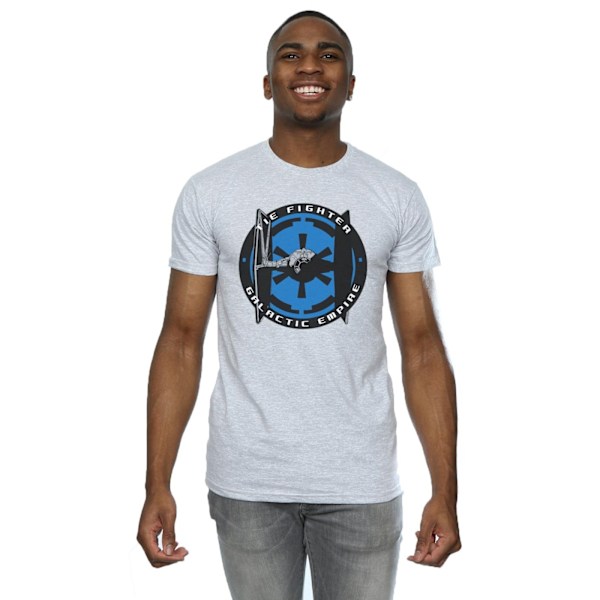 Star Wars TIE Fighter Galactic Empire T-shirt för män L Heather Grå Heather Grey L