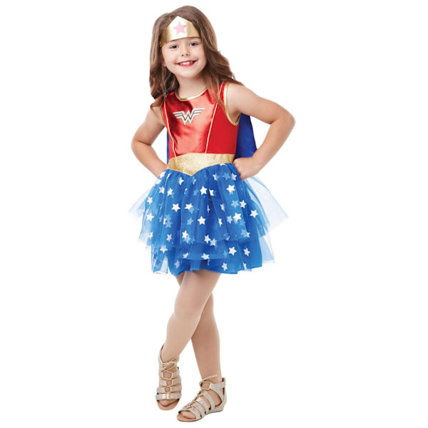 Wonder Woman Girls Premium Costume 3-4 år Blå/Röd/Guld Blue/Red/Gold 3-4 Years