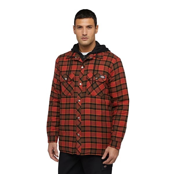 Dickies Flanellskjorta med huva för män L Red Ochre Red Ochre L