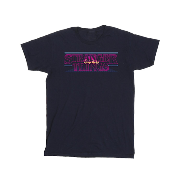 Netflix Stranger Things Retro Title T-shirt L Marinblå Navy Blue L