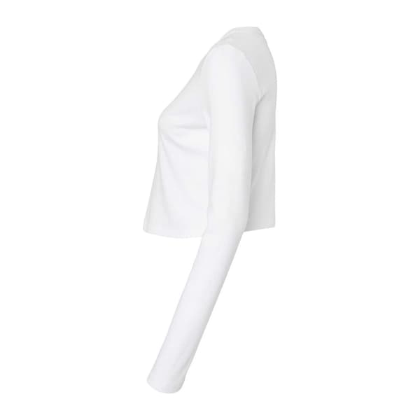 Bella + Canvas Dam/Kvinnor Micro-Rib Långärmad T-shirt XL Solid White XL