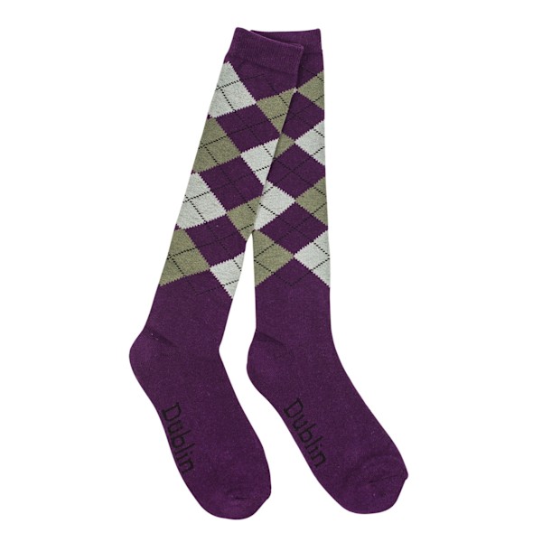 Dublin Unisex Argyle Strumpor One Size Lila/Ash Purple/Ash One Size