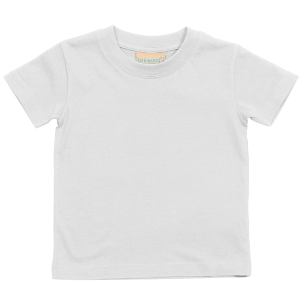 Larkwood Baby/Barn T-shirt med rund hals / Skoluniform 0-6 Vit White 0-6