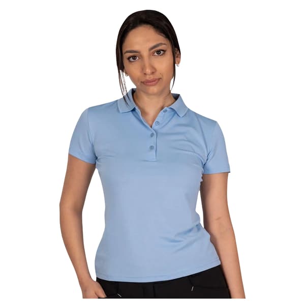 Island Green Klassisk Micro Pique Golf Polotröja för Dam Cerulean 20 UK