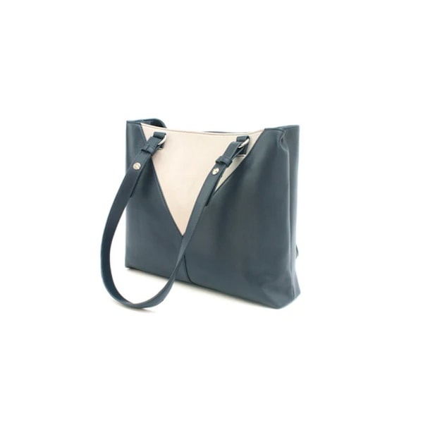 Eastern Counties Leather Alice Kontrastpanel Läder Handväska O Navy/Ivory One Size