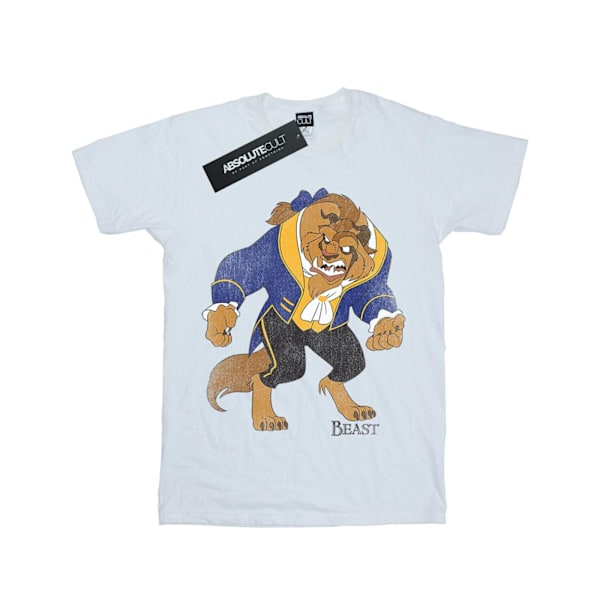 Disney Girls Beauty And The Beast Classic Beast Bomull T-shirt White 5-6 Years