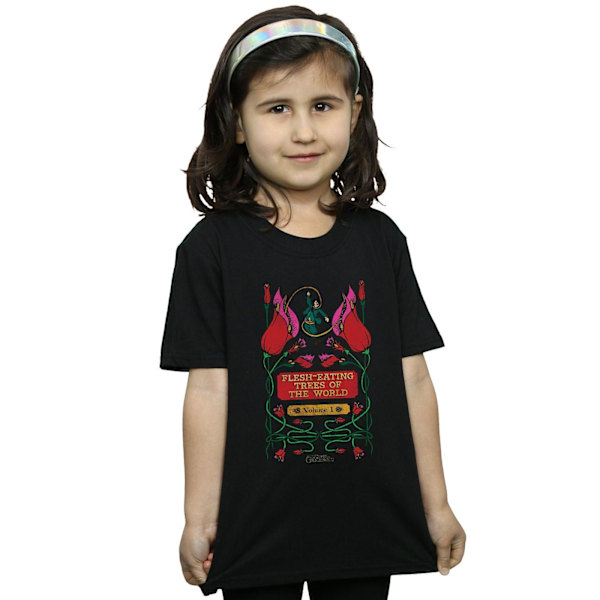 Fantastiska vidunder flickor köttätande träd bomull t-shirt 7-8 år Black 7-8 Years