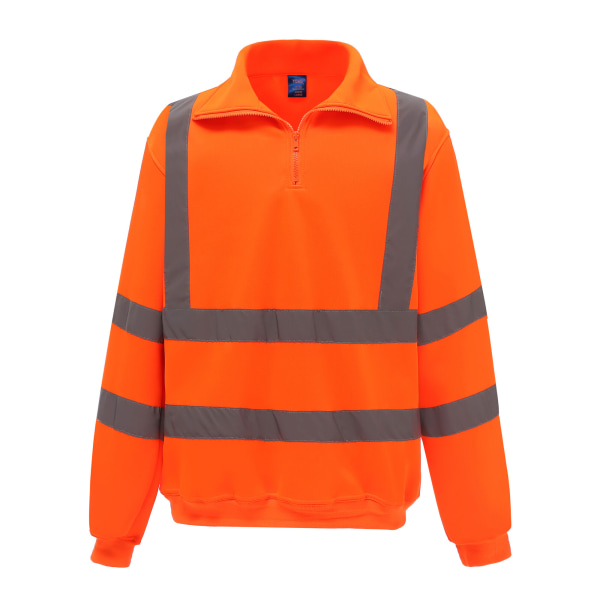 Yoko Mens Hi-Vis Quarter Zip Sweatshirt M Orange Orange M