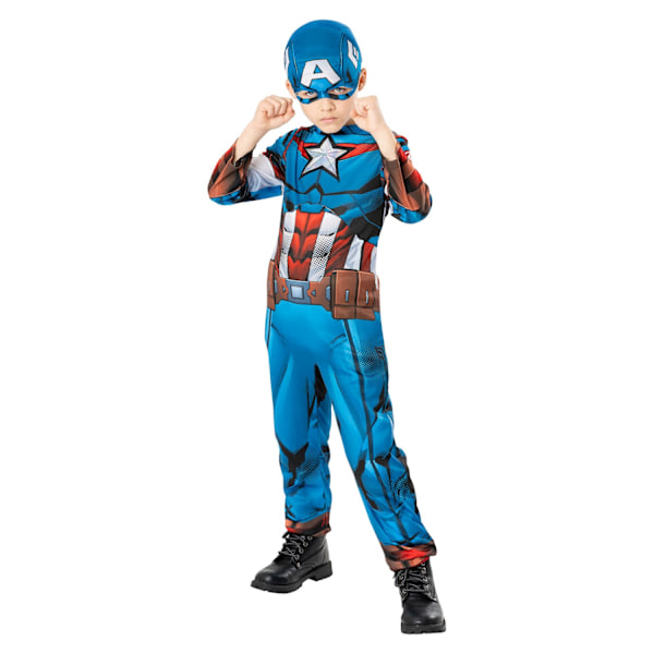 Captain America Boys Green Collection Kostym 5-6 År Blå/Röd Blue/Red 5-6 Years