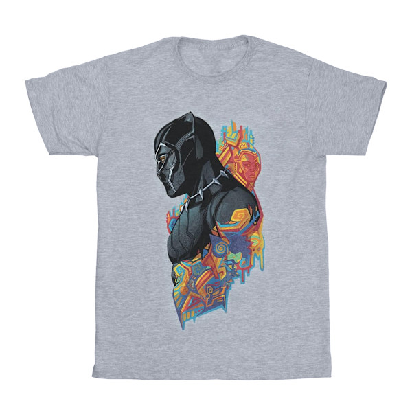 Marvel Girls Black Panther Profil Bomull T-shirt 5-6 år Spo Sports Grey 5-6 Years