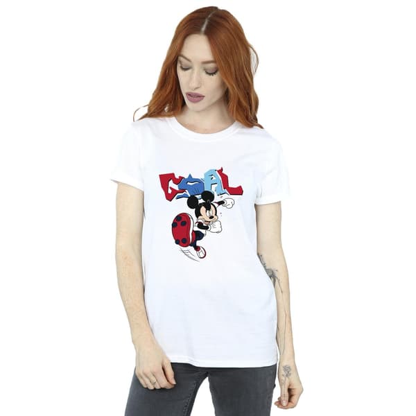 Disney Dam/Dam Mickey Mouse Målskytt Pose Bomull Pojkvän White M