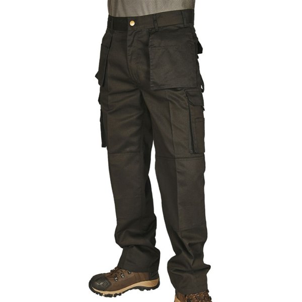 Absolute Apparel Herr Workwear Utility Cargo Trouser 34S Svart Black 34S