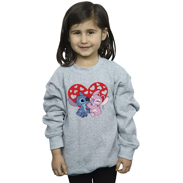 Disney Girls Lilo & Stitch Hearts Sweatshirt 3-4 år Sports G Sports Grey 3-4 Years