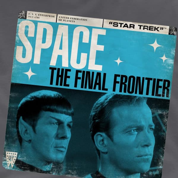 Star Trek Herr Final Frontier T-shirt M Kolgrå Charcoal M