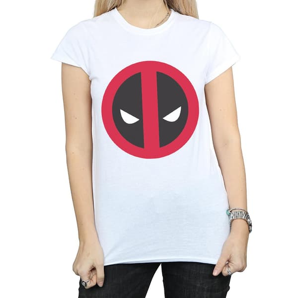 Marvel Dam Deadpool Stor Ren Logotyp Bomulls T-Shirt M White M