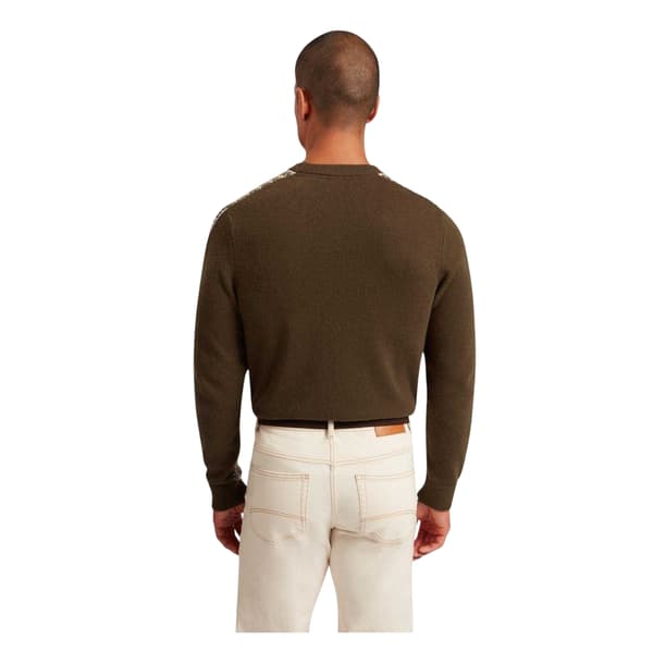 Ted Baker Herr Texturerad Skräddarsydd Tröja XL Oliv Olive XL