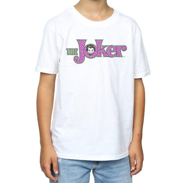 DC Comics Boys The Joker Crackle Logo T-Shirt 9-11 år Vit White 9-11 Years