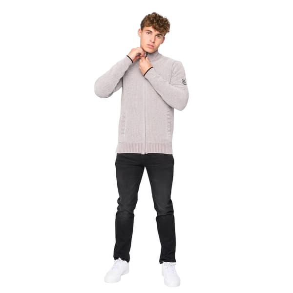 Bewley & Ritch Gladstone Stickad Tröja med Trattkrage för Män L Grey L