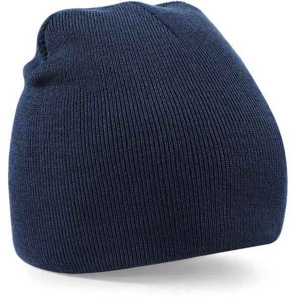 Beechfield Plain Basic Stickad Vinter Beanie Hat One Size Frenc French Navy One Size