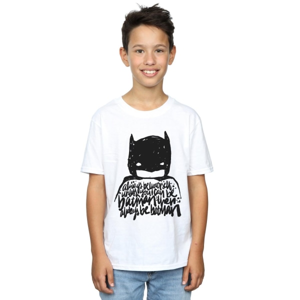 Batman Boys Always Be Yourself Logo Bomull T-shirt 5-6 år Vit White 5-6 Years