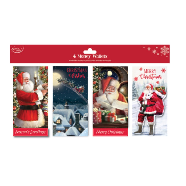 North Pole Christmas Pengar Plånböcker Med Traditionell Santa Desig Red One Size