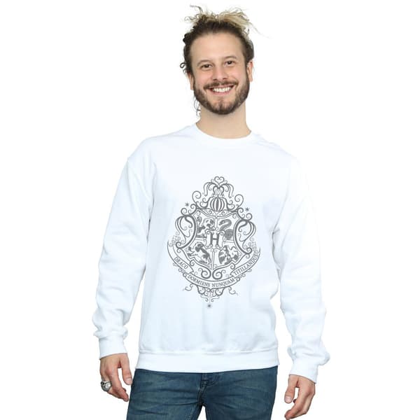 Harry Potter Herr Hogwarts Draco Dormiens Crest Sweatshirt L Vit White L