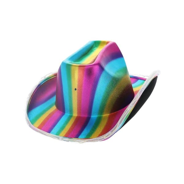 Smiffys Unisex Vuxen Metallisk LED-upplyst Cowboyhatt One Size Multicoloured One Size