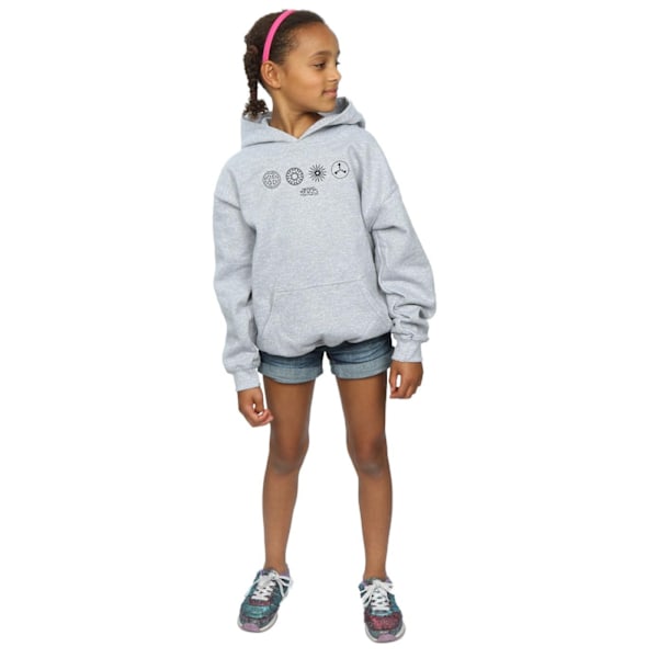 Fantastic Beasts Girls Circular Icons Hoodie 9-11 år Sport Sports Grey 9-11 Years