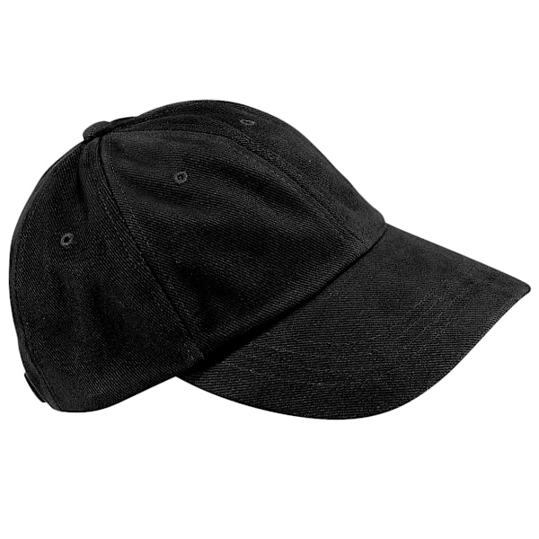 Beechfield Unisex Lågprofilerad Tung Borstad Bomulls Basebollkeps Black One Size