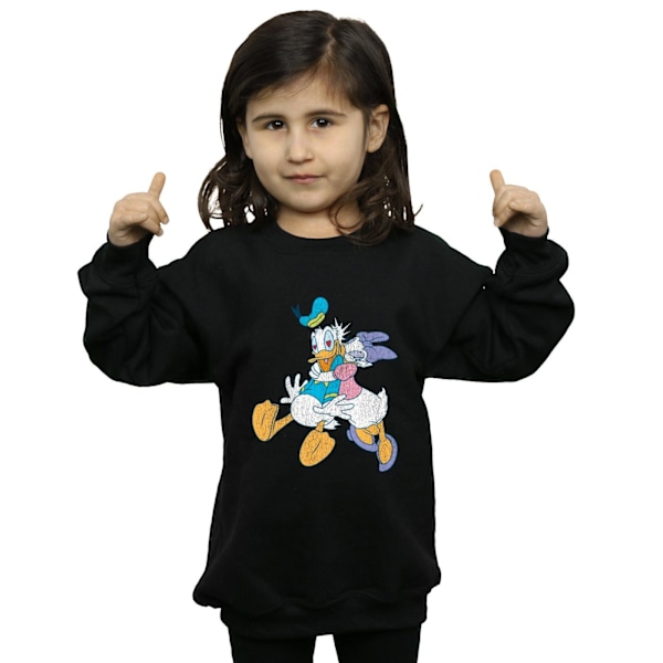 Disney Girls Donald And Daisy Duck Kiss Sweatshirt 9-11 År B Black 9-11 Years