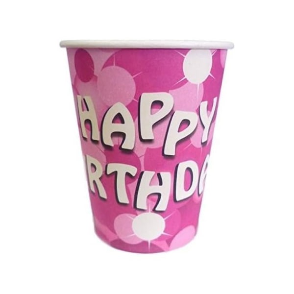 Amscan Happy Birthday Party Cup (8-pack) One Size Rosa/Vit Pink/White One Size