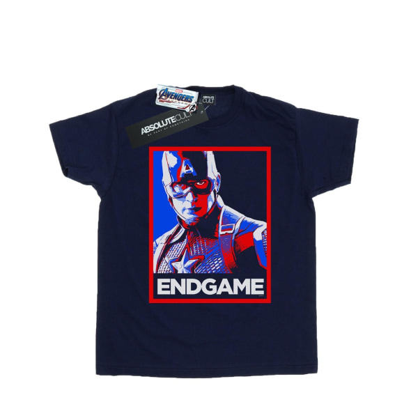 Marvel Mens Avengers Endgame Captain America Poster T-Shirt 4XL Navy Blue 4XL