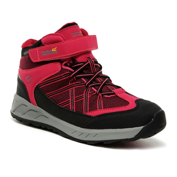 Regatta Kids Samaris V Mid Walking Boots 11 UK Child Dark Ceris Dark Cerise/Neon Pink 11 UK Child