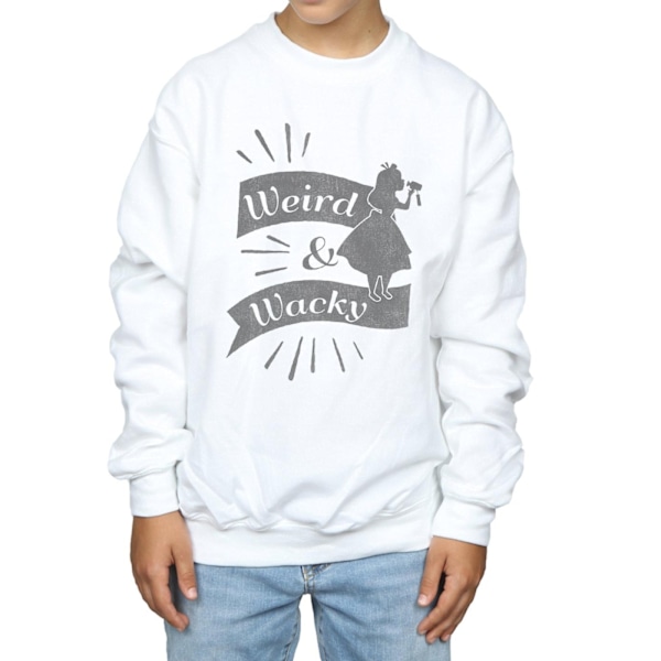 Disney Boys Alice In Wonderland Weird And Wacky Sweatshirt 7-8 White 7-8 Years