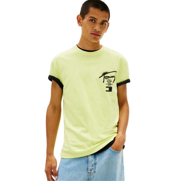 Tommy Jeans Herr Flagga Logotyp T-shirt XL Lime Lime XL