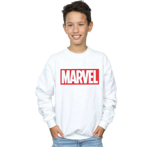 Marvel Comics Boys Classic Logo Sweatshirt 12-13 år Vit White 12-13 Years