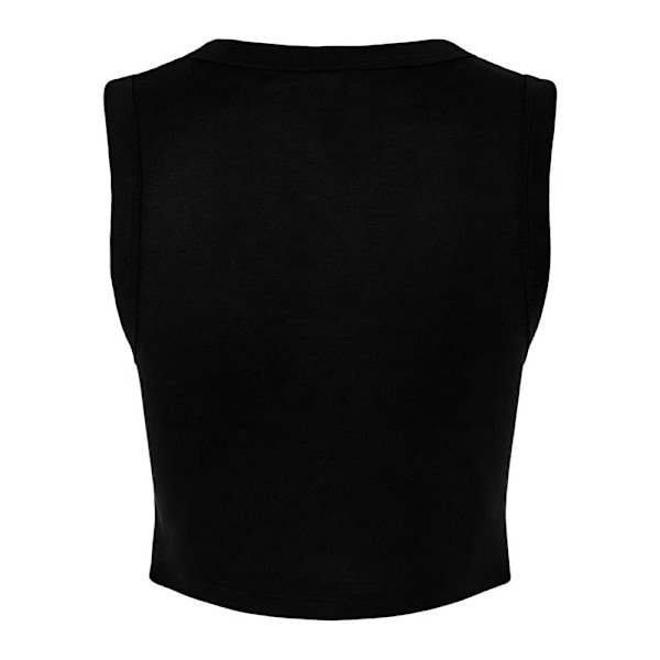 Bella + Canvas Dam/Kvinna Plain Micro-Rib Muscle Crop Top 18 Solid Black 18 UK - 20 UK