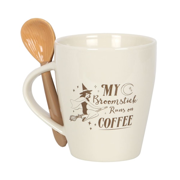 Något Annorlunda Min Kvast Drivs Av Kaffe Mugg & Sked Set Off White/Beige One Size